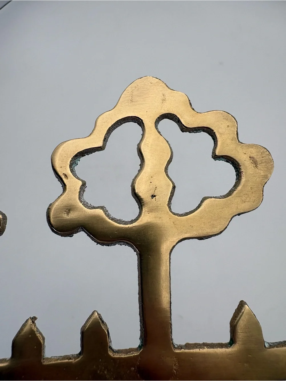 Vintage Brass House Shaped Wall Mounted Key Rack